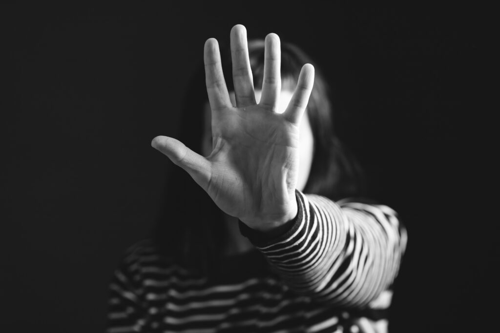 Hand som stoppar
